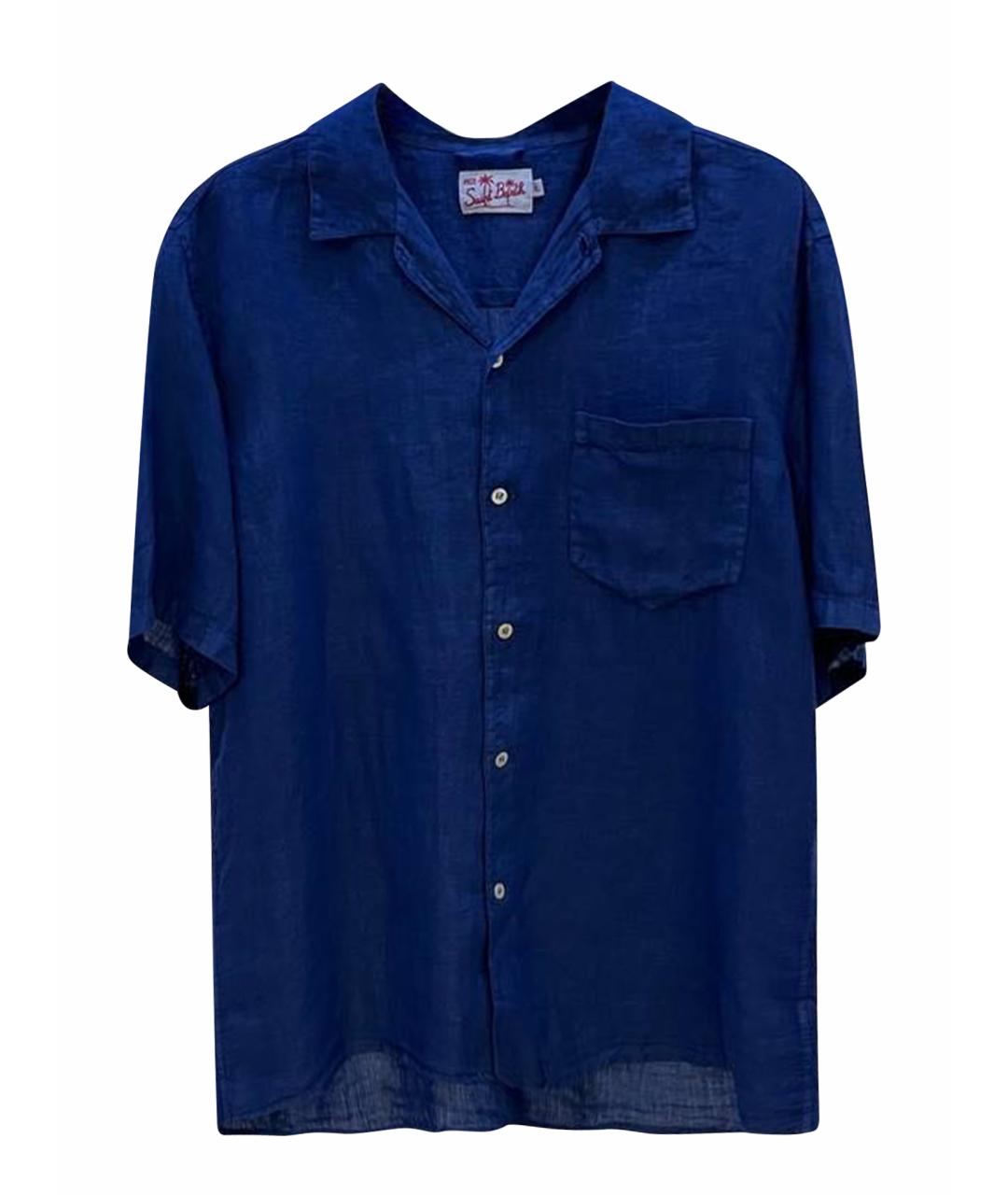 MC2 SAINT BARTH Темно-синяя льняная кэжуал рубашка, фото 1