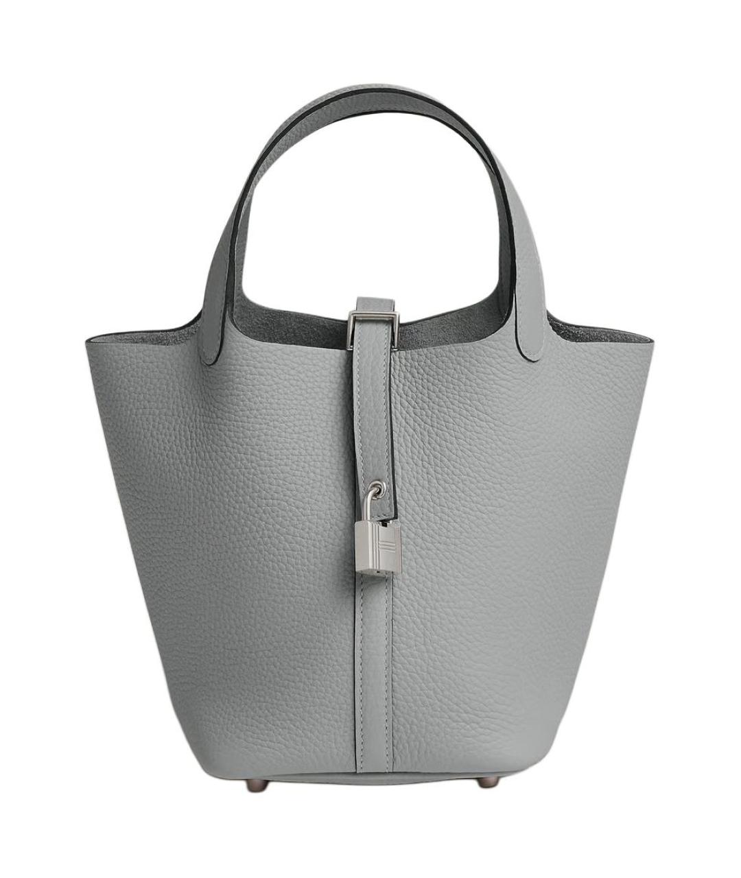 HERMES Серая кожаная сумка через плечо, фото 1