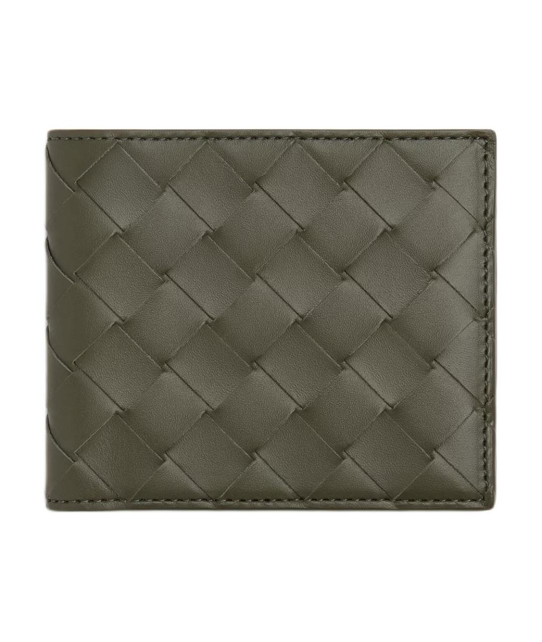 BOTTEGA VENETA Зеленый кожаный кошелек, фото 1