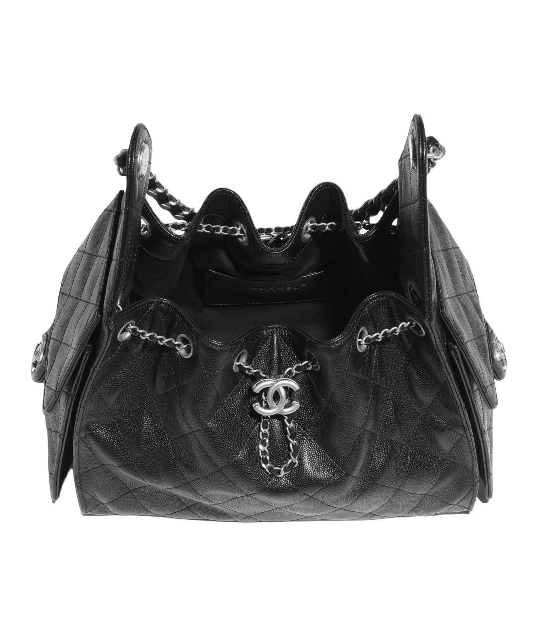 CHANEL Черная кожаная сумка через плечо, фото 3