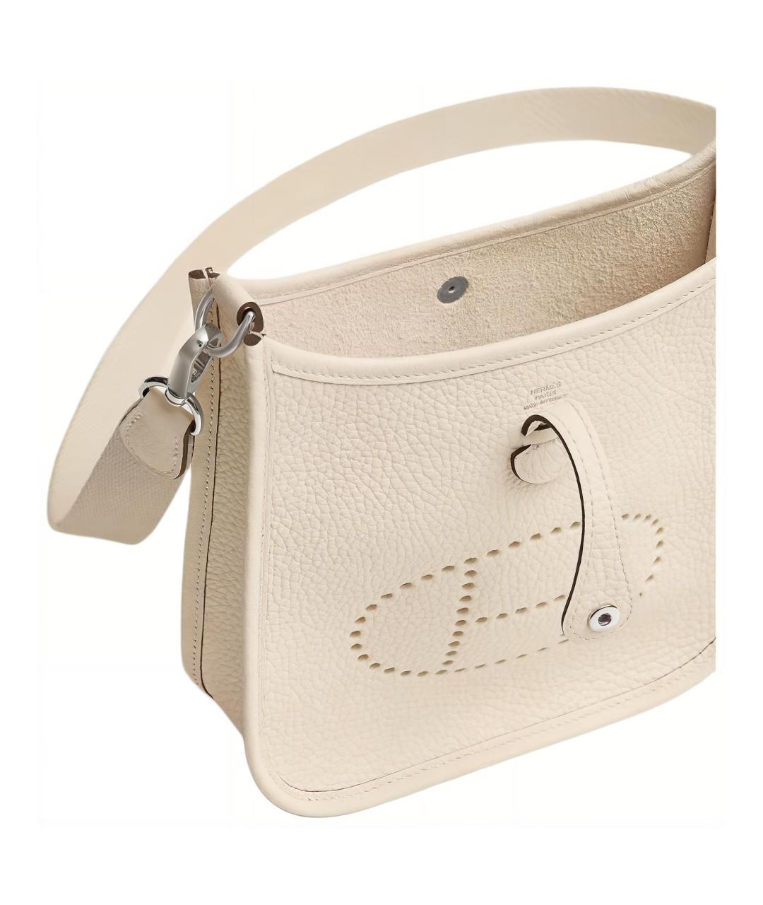 HERMES Бежевая кожаная сумка через плечо, фото 4