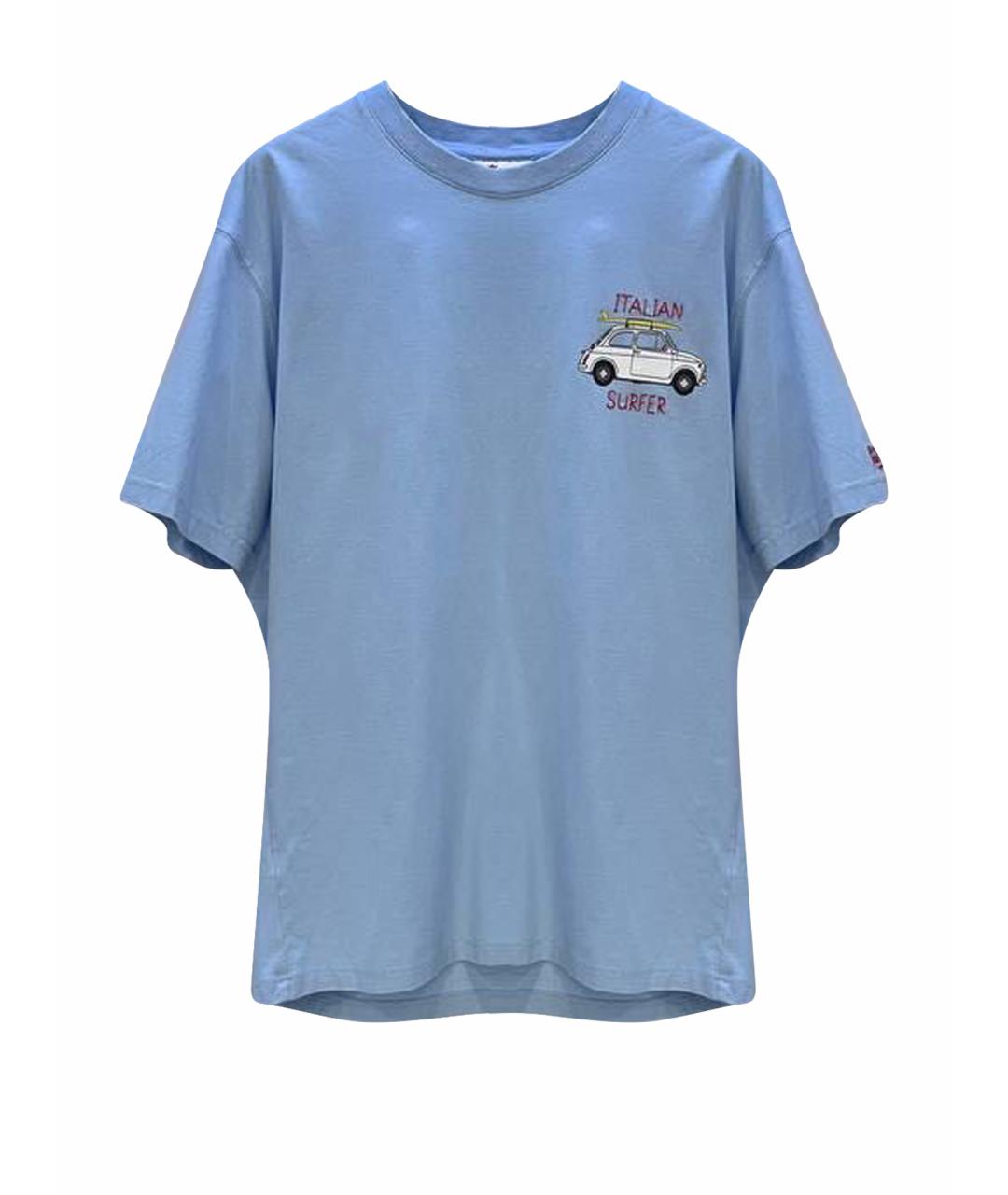 MC2 SAINT BARTH Голубая хлопковая футболка, фото 1