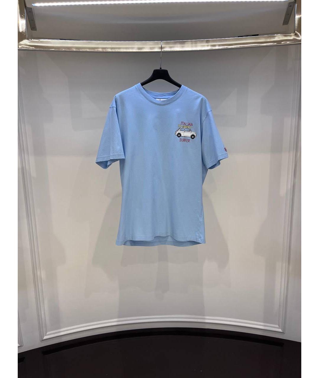 MC2 SAINT BARTH Голубая хлопковая футболка, фото 3