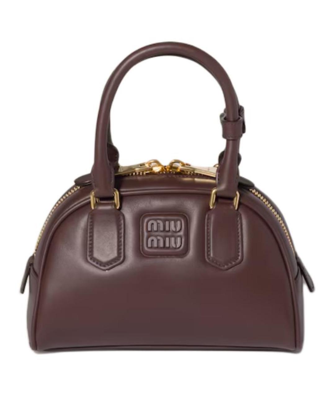 MIU MIU Бордовая кожаная сумка через плечо, фото 1