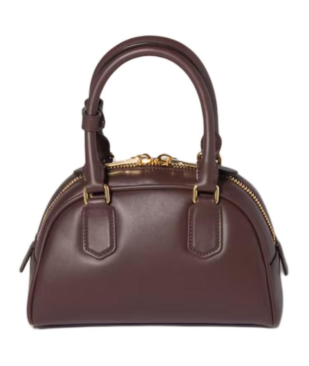 MIU MIU Бордовая кожаная сумка через плечо, фото 3