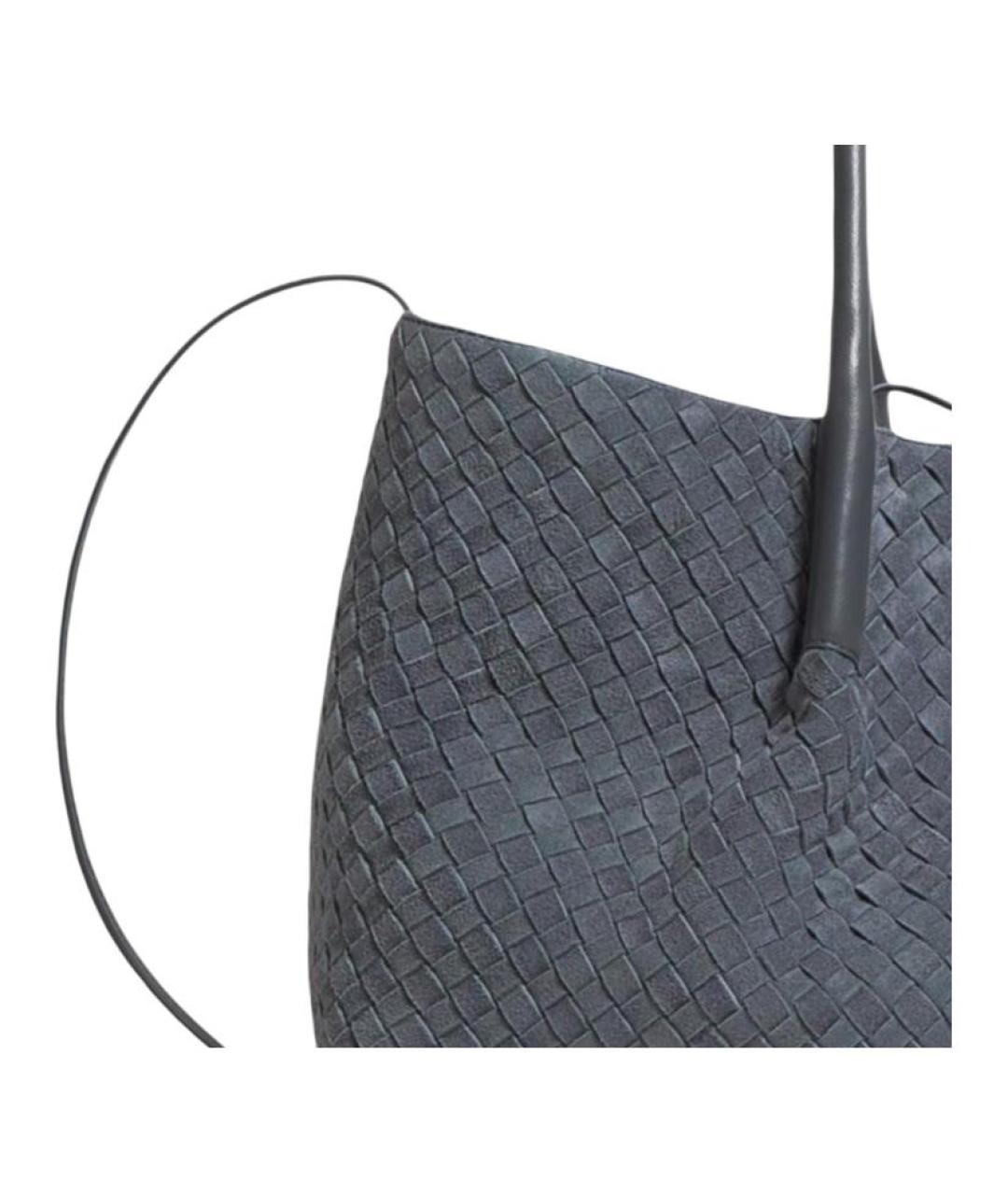 BOTTEGA VENETA Синяя кожаная сумка через плечо, фото 5