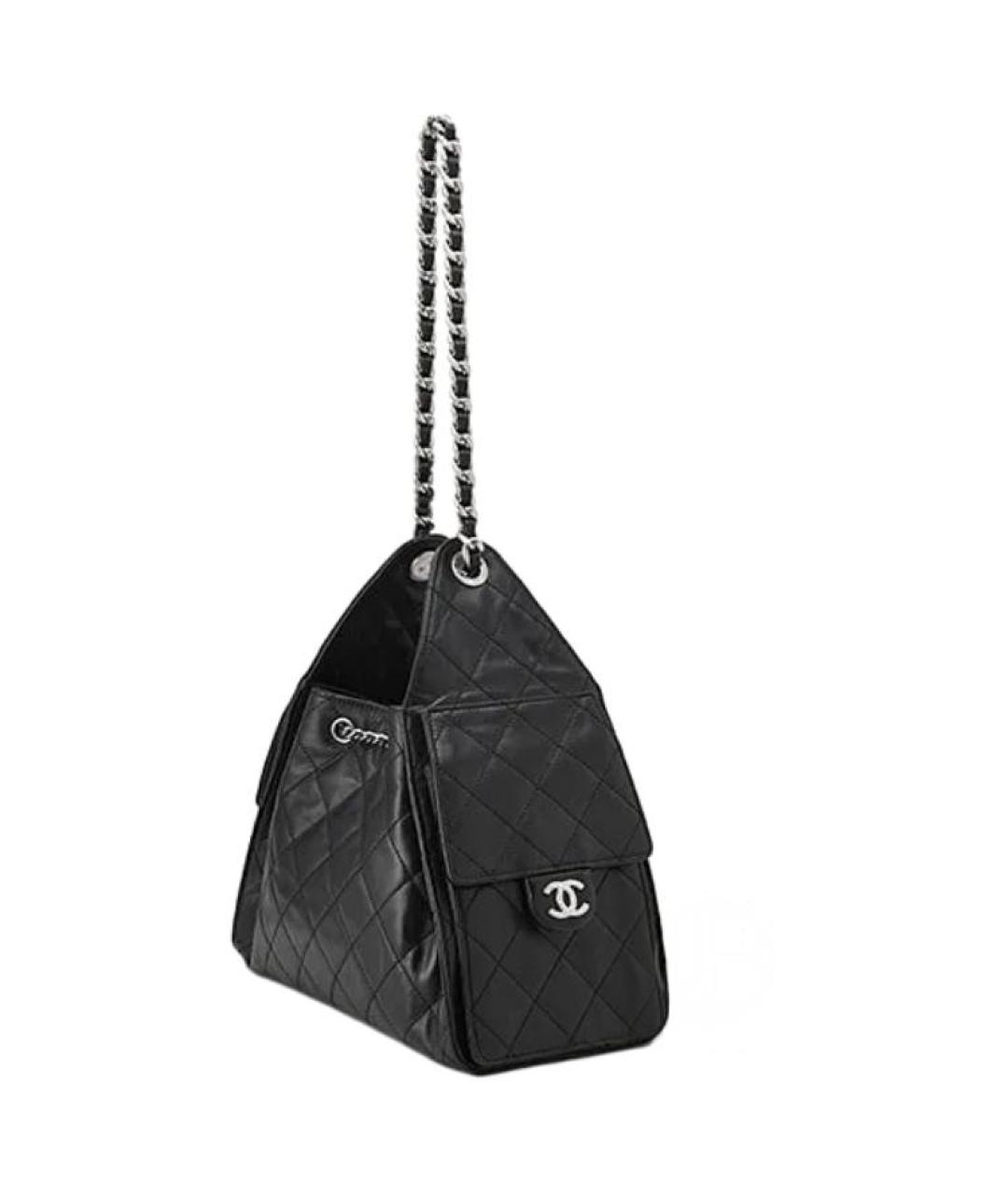 CHANEL Черная кожаная сумка через плечо, фото 2