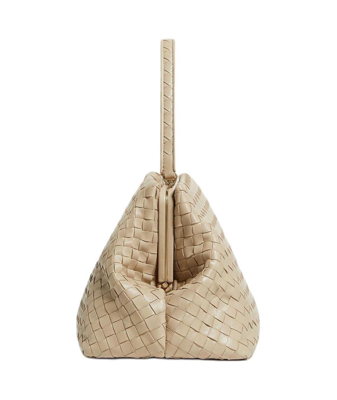BOTTEGA VENETA Бежевая кожаная сумка через плечо, фото 2
