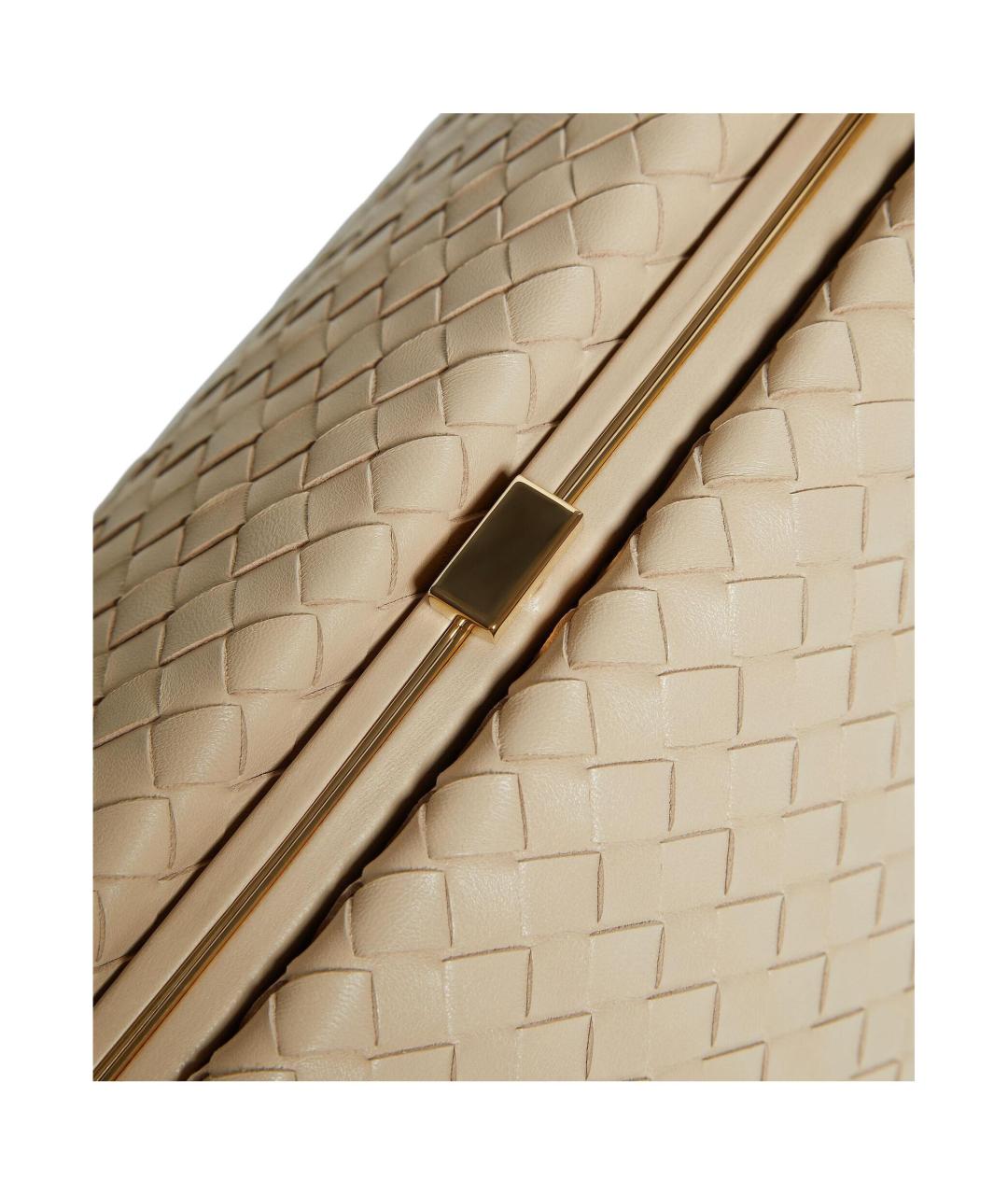 BOTTEGA VENETA Бежевая кожаная сумка через плечо, фото 4