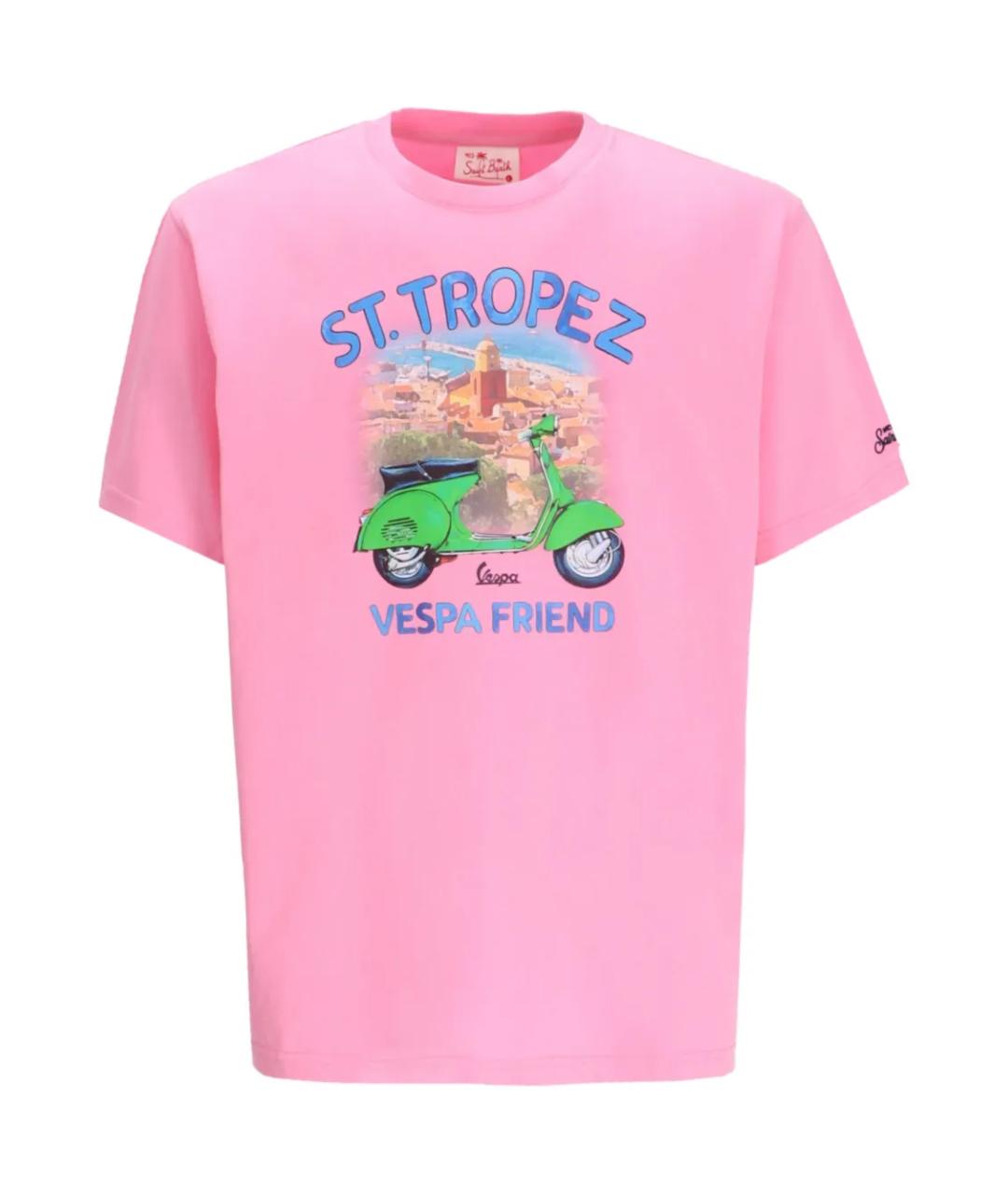 MC2 SAINT BARTH Розовая хлопковая футболка, фото 1