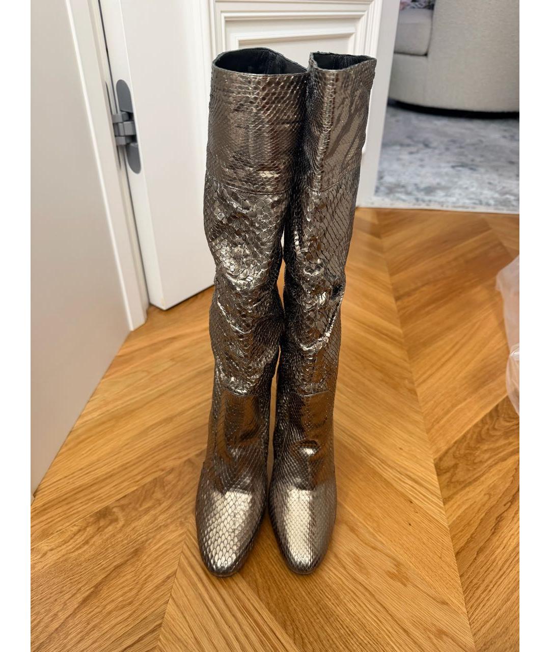 BURBERRY Золотые ботильоны из экзотической кожи, фото 3