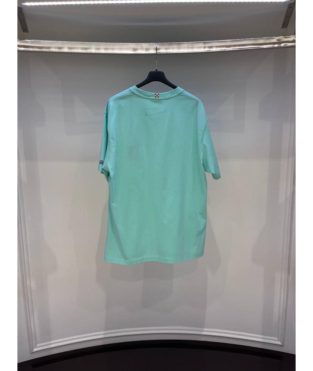 MC2 SAINT BARTH Бирюзовая хлопковая футболка, фото 3