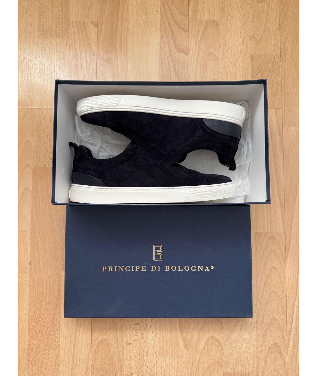 Principe di Bologna Синие замшевые низкие кроссовки / кеды, фото 6