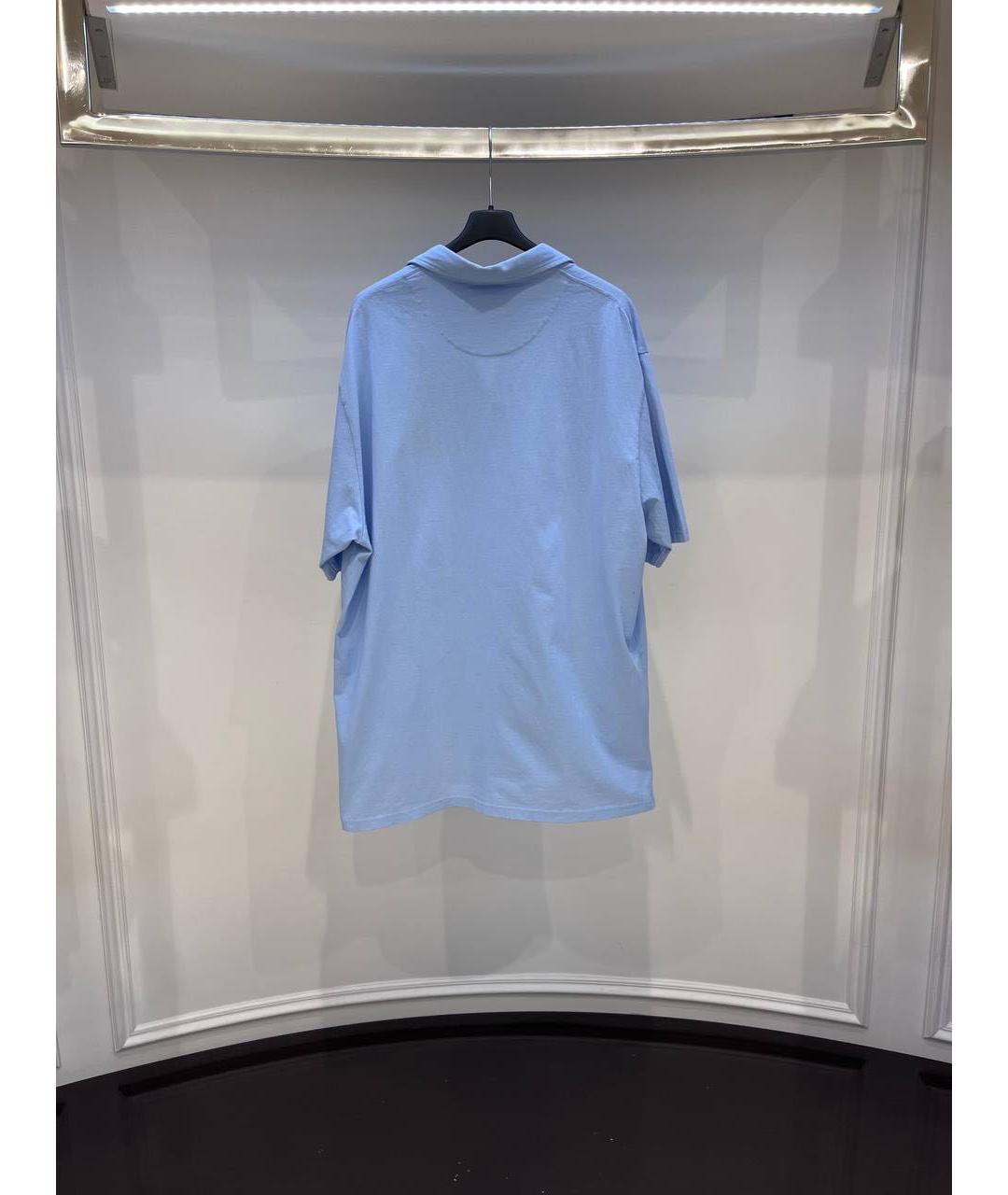 MC2 SAINT BARTH Голубое хлопковое поло с коротким рукавом, фото 3