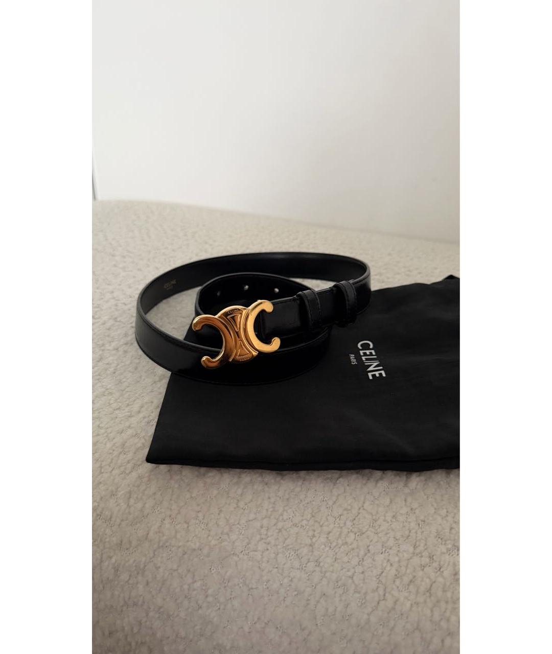 CELINE Черный кожаный ремень, фото 4
