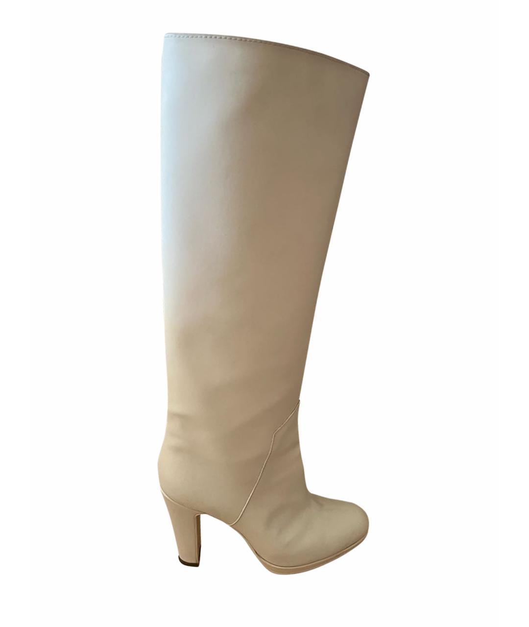 SERGIO ROSSI Бежевые неопреновые сапоги, фото 4