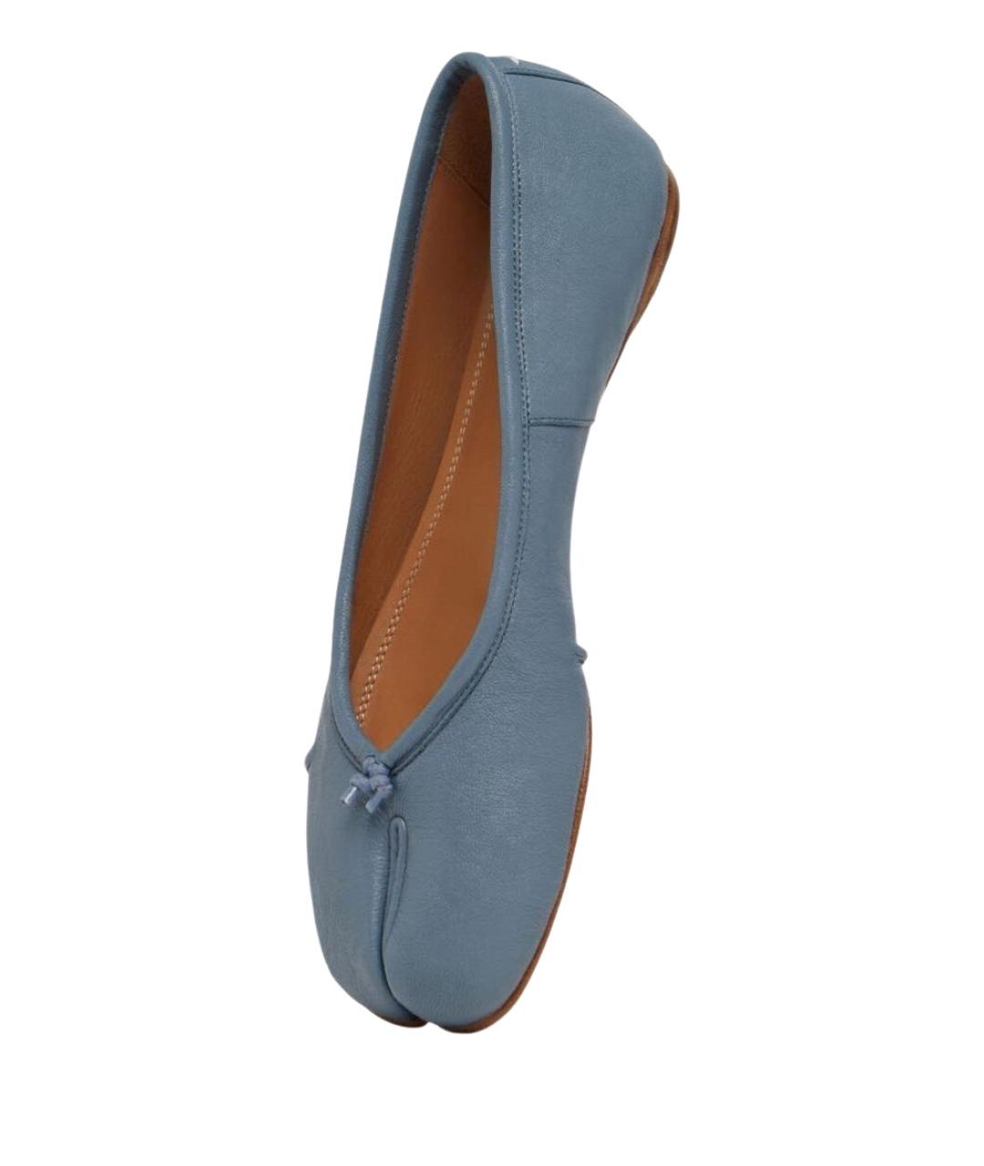 MAISON MARGIELA Голубые кожаные балетки, фото 1