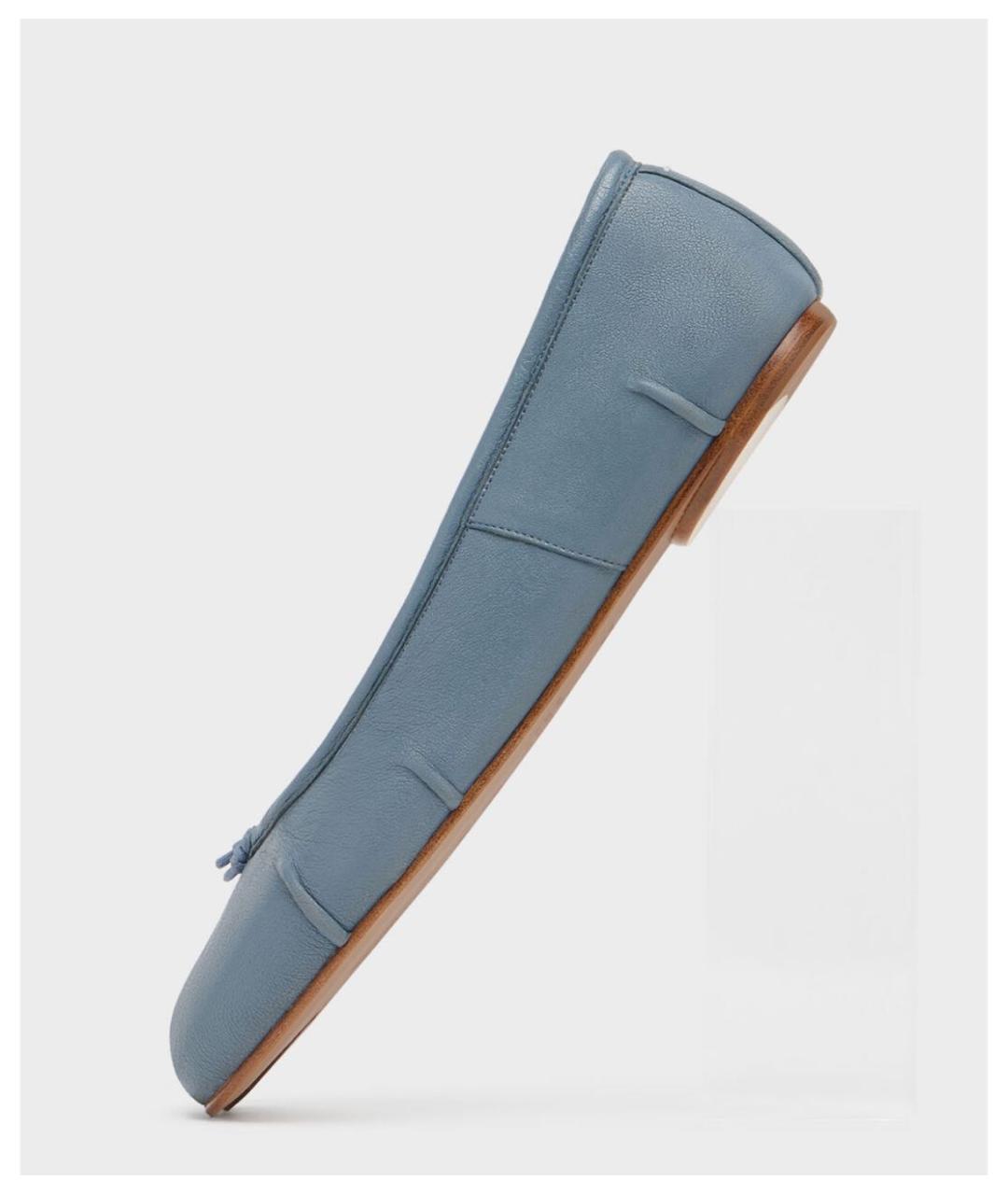 MAISON MARGIELA Голубые кожаные балетки, фото 3