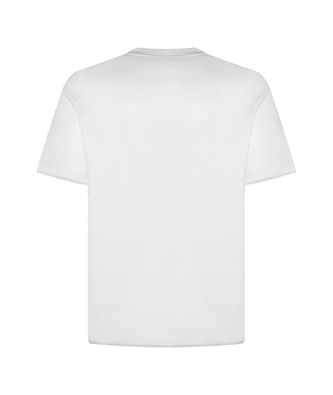 BRUNELLO CUCINELLI Бежевая хлопковая футболка, фото 2