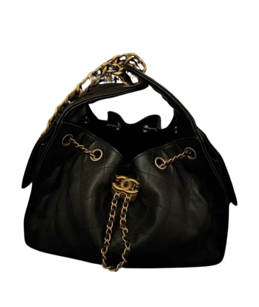CHANEL Черная кожаная сумка через плечо, фото 1