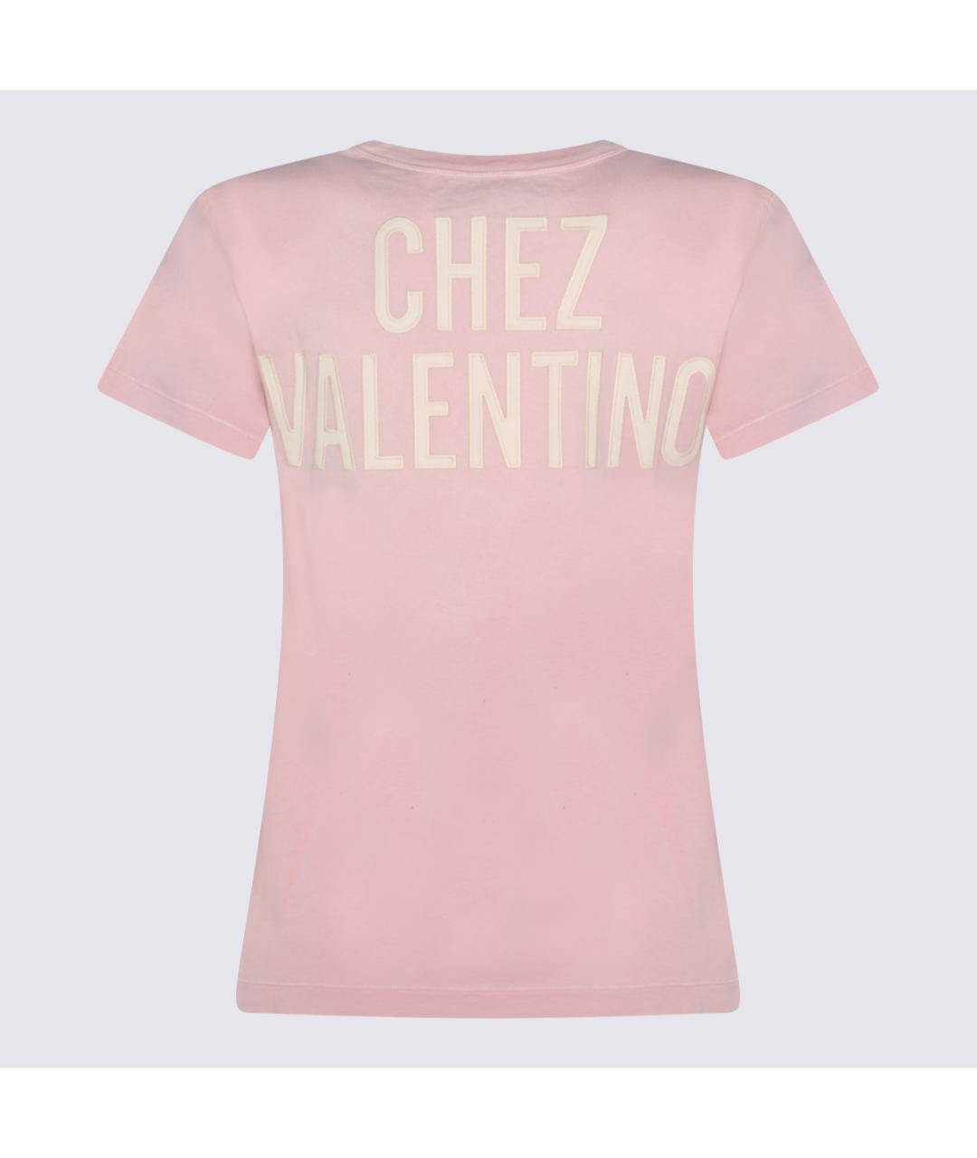 VALENTINO Розовая хлопковая футболка, фото 3