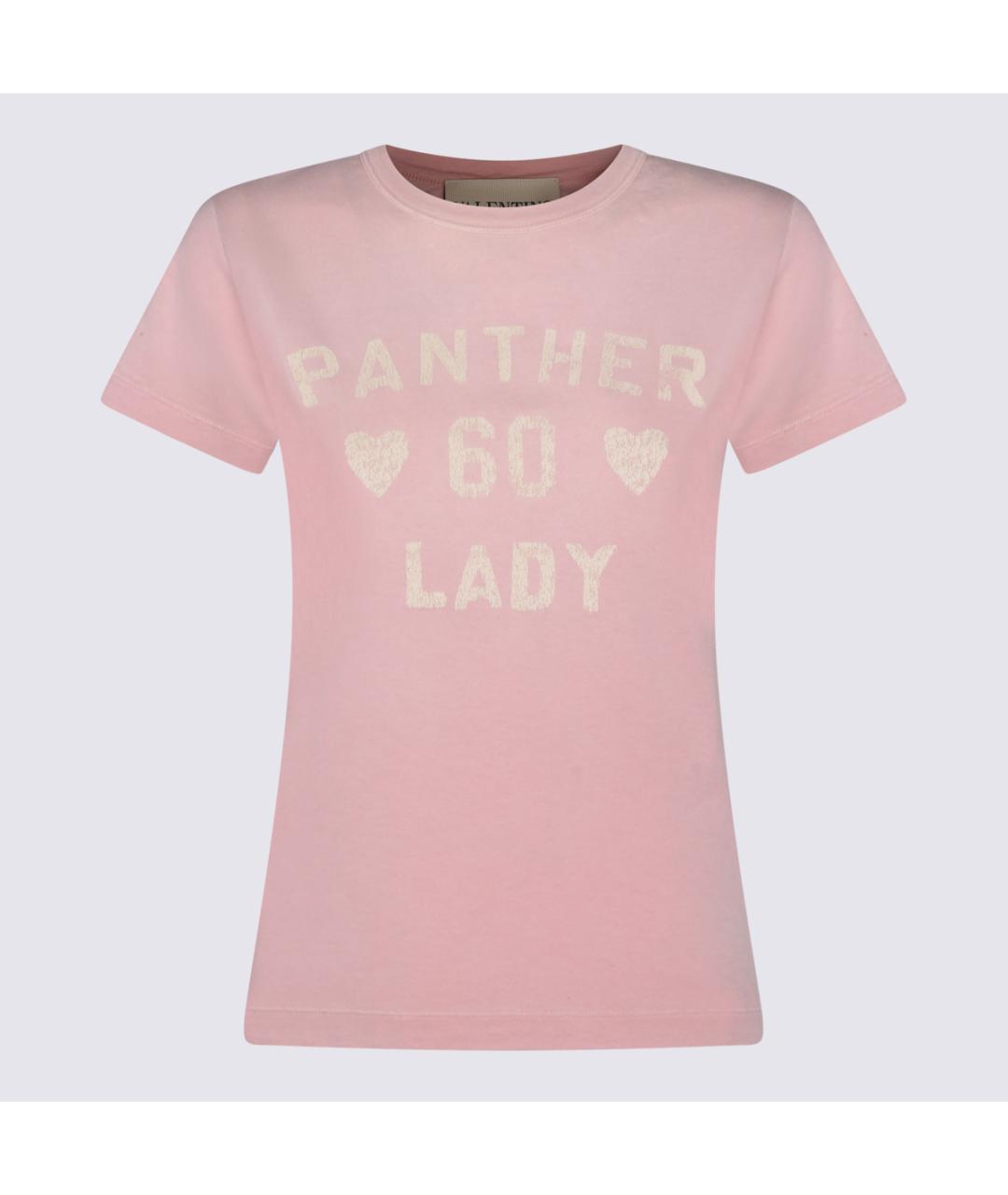 VALENTINO Розовая хлопковая футболка, фото 2