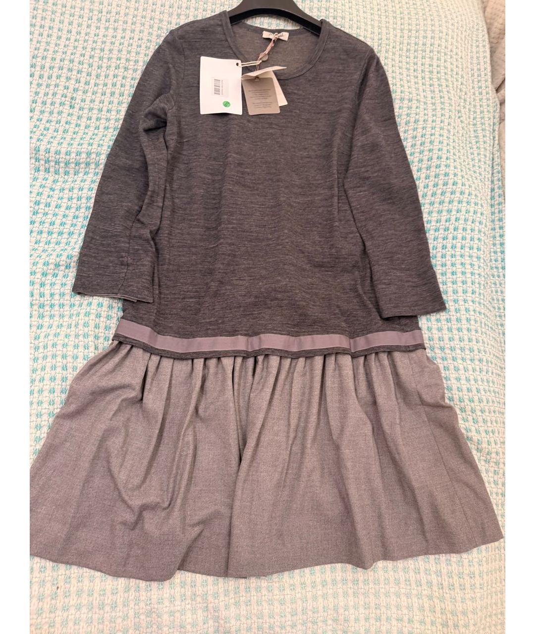 PESERICO Антрацитовое вискозное повседневное платье, фото 2