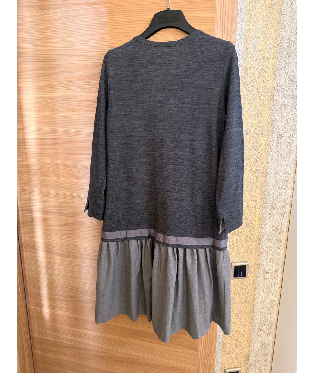 PESERICO Антрацитовое вискозное повседневное платье, фото 6