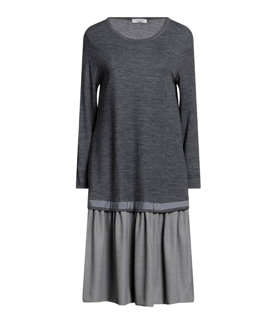 PESERICO Антрацитовое вискозное повседневное платье, фото 9