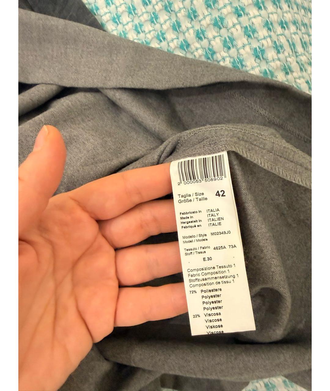 PESERICO Антрацитовое вискозное повседневное платье, фото 4