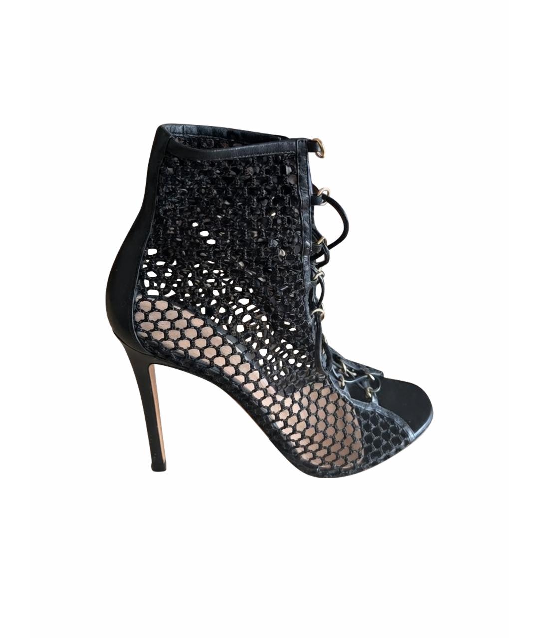 GIANVITO ROSSI Черные текстильные босоножки, фото 1