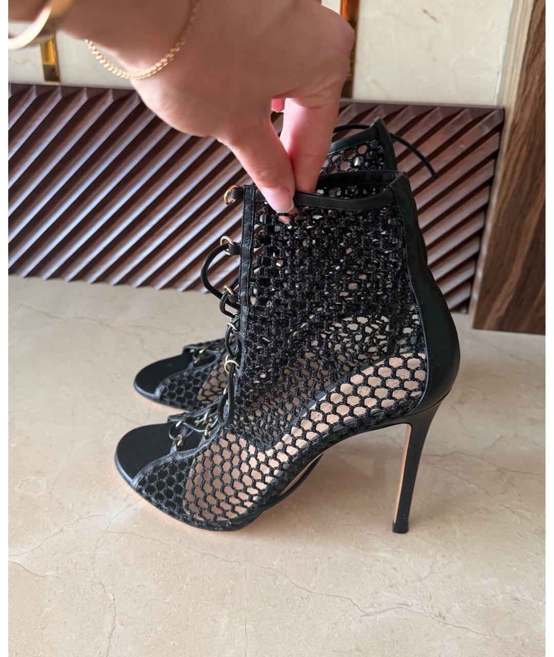 GIANVITO ROSSI Черные текстильные босоножки, фото 6