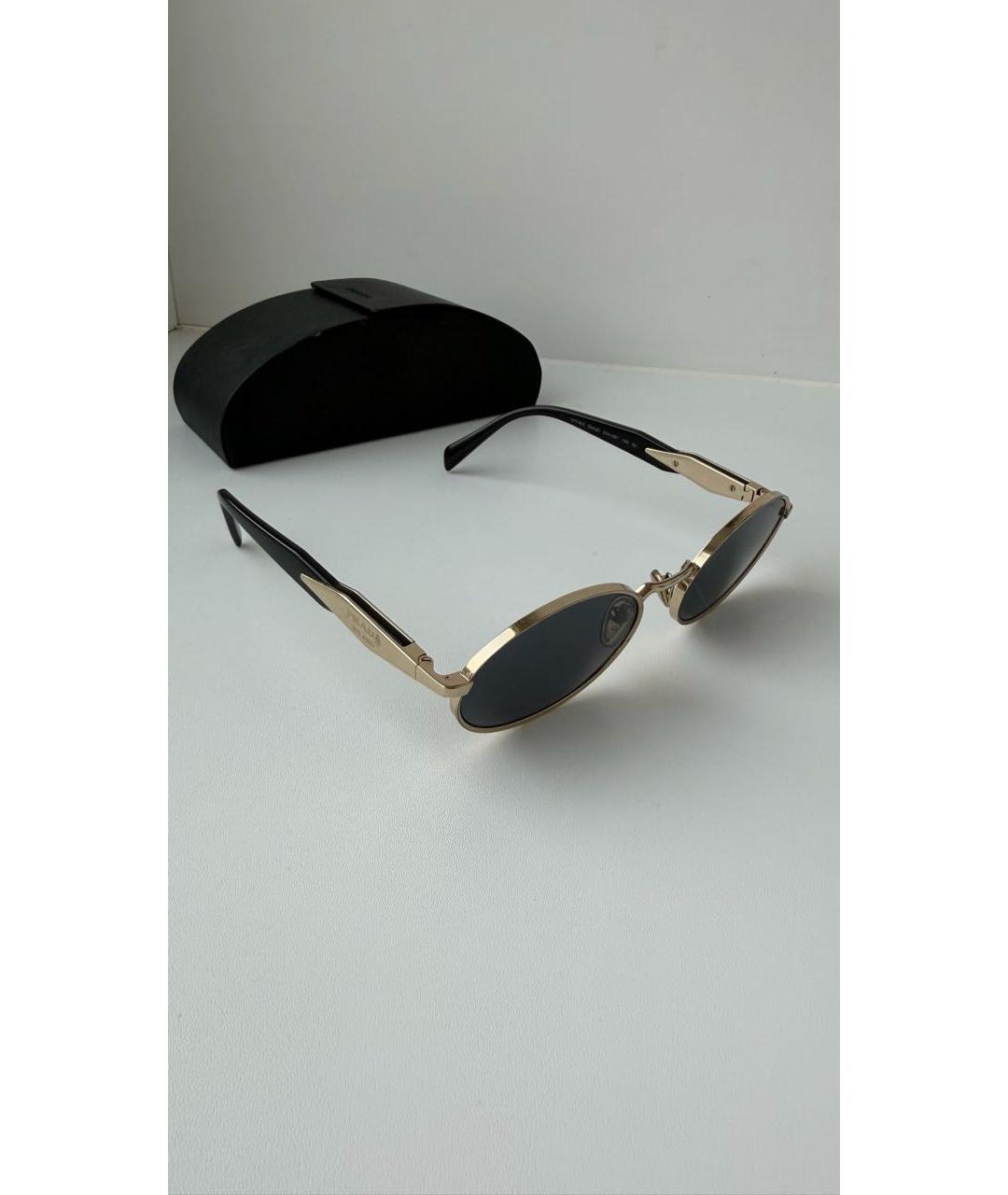 PRADA Черные металлические солнцезащитные очки, фото 2