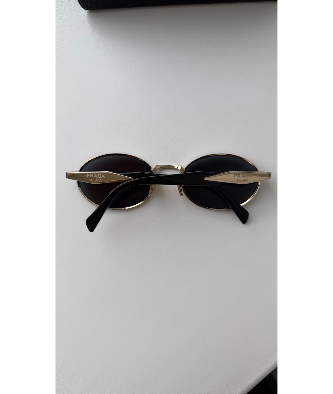 PRADA Черные металлические солнцезащитные очки, фото 3