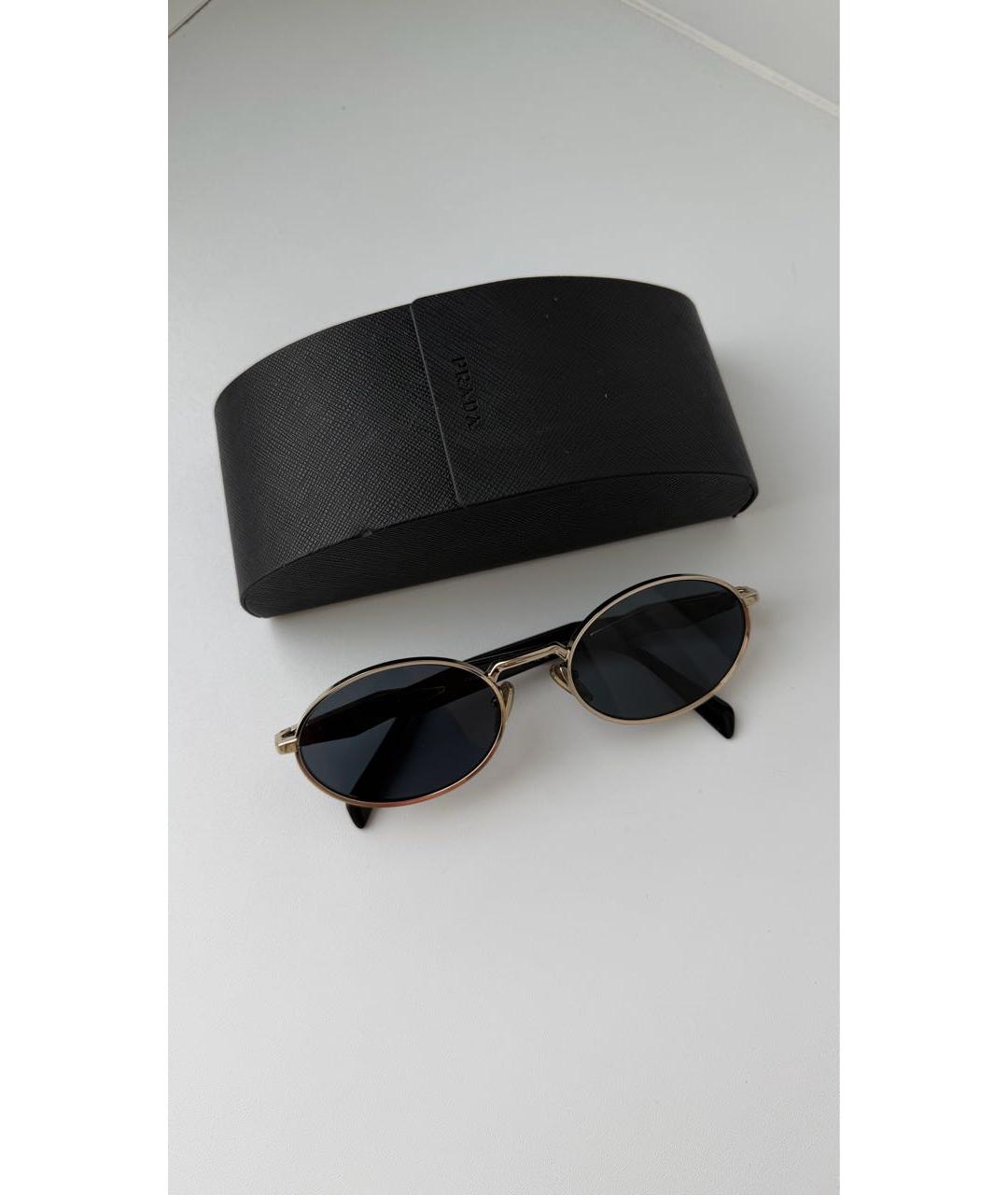 PRADA Черные металлические солнцезащитные очки, фото 4