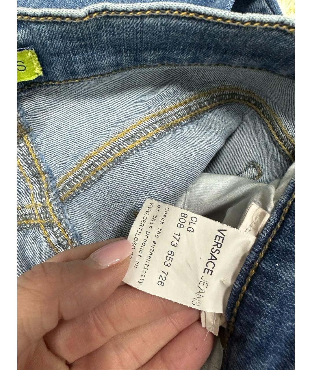 VERSACE JEANS COUTURE Голубые джинсы слим, фото 5