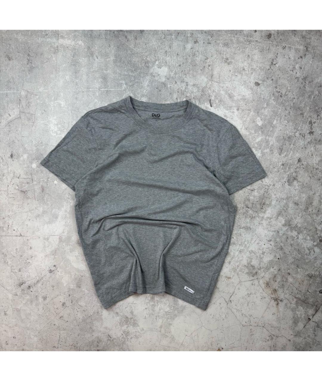 DOLCE&GABBANA Антрацитовая хлопковая футболка, фото 7