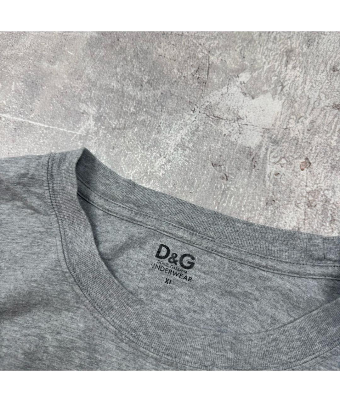 DOLCE&GABBANA Антрацитовая хлопковая футболка, фото 2