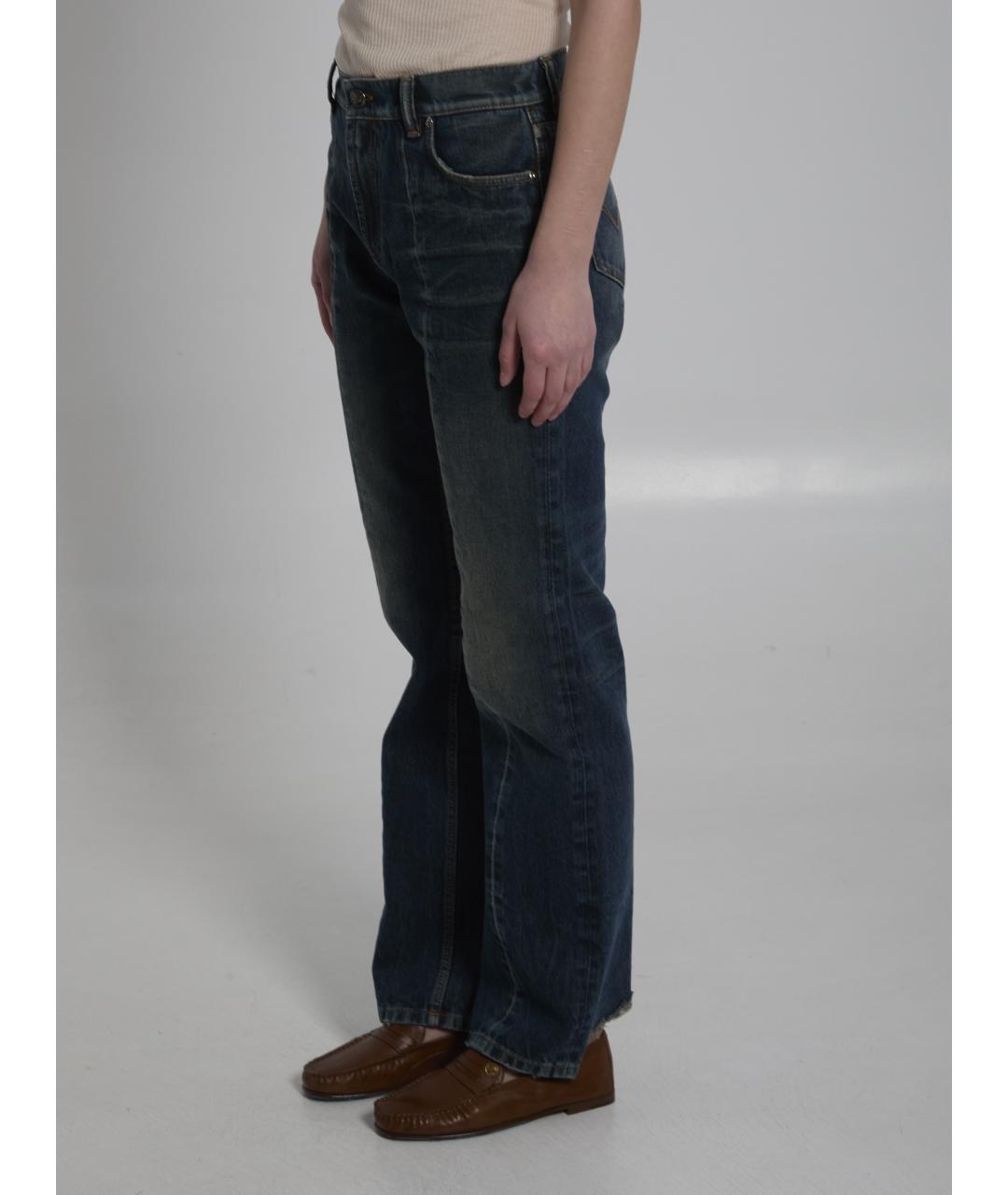 VERSACE Синие хлопковые прямые джинсы, фото 2