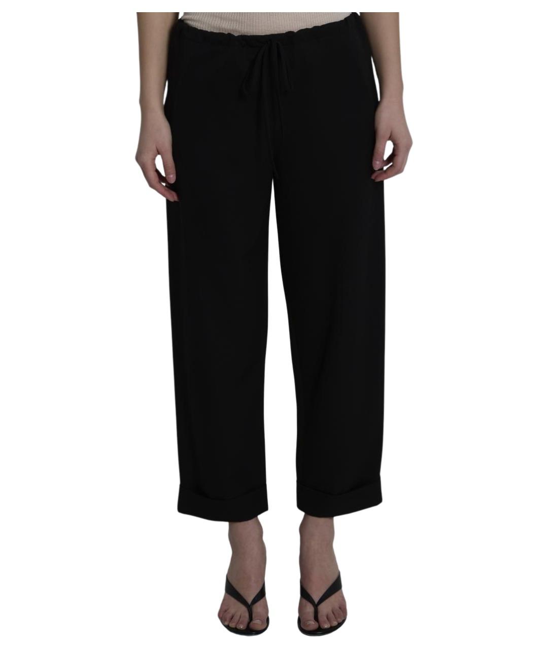 THE ROW Черные шерстяные прямые брюки, фото 1