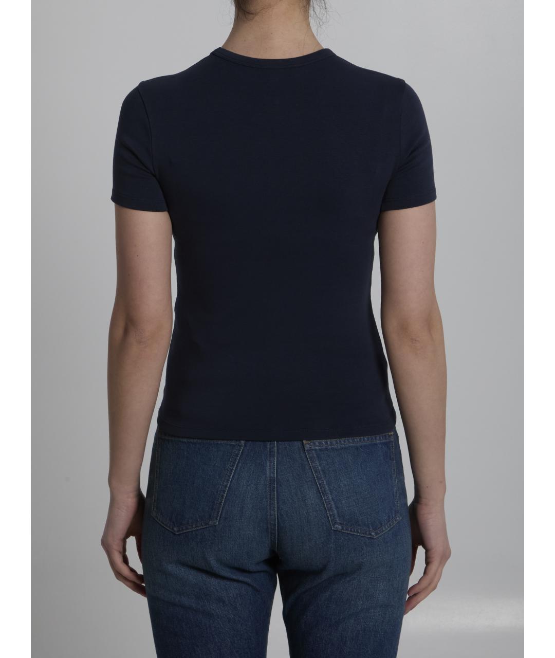 CELINE Синяя хлопковая футболка, фото 4