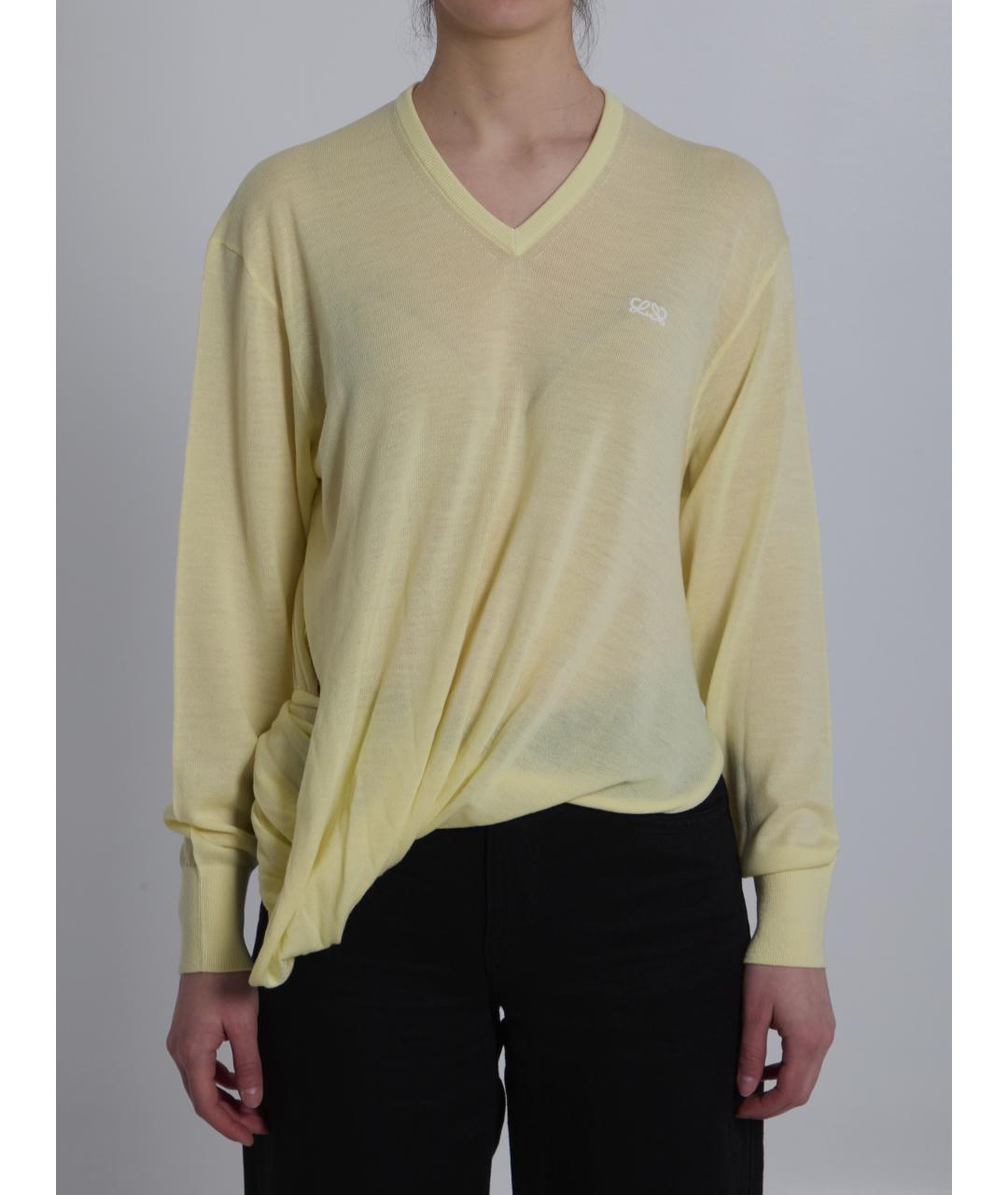 LOEWE Желтый шерстяной джемпер / свитер, фото 5