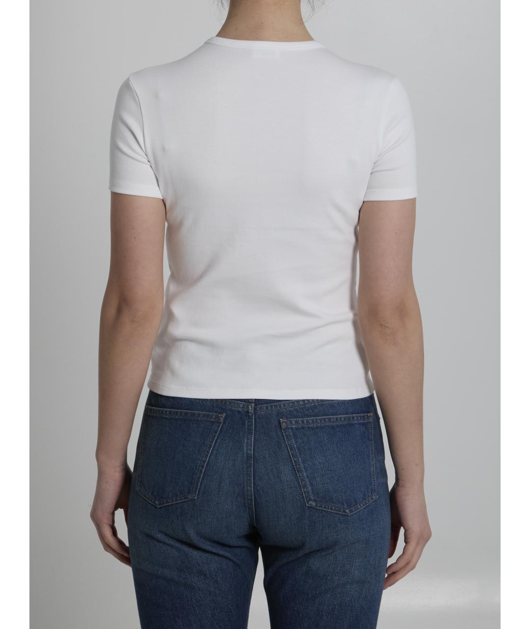 CELINE Белая хлопковая футболка, фото 4