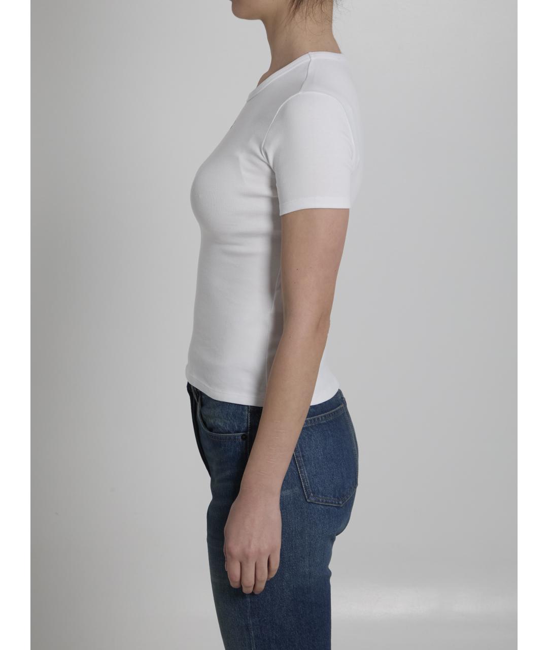 CELINE Белая хлопковая футболка, фото 3