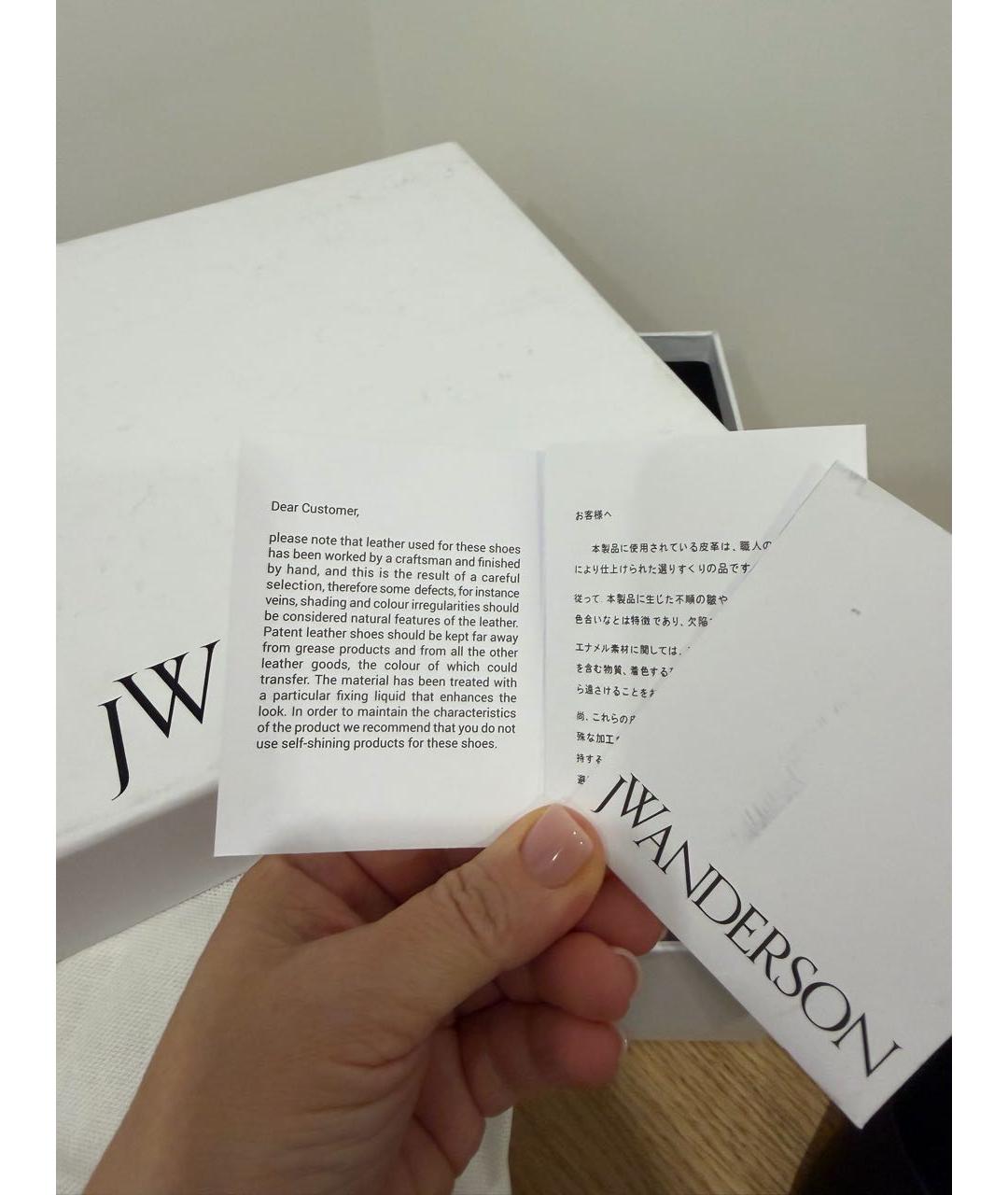 J.W.ANDERSON Черные кожаные мюли, фото 6