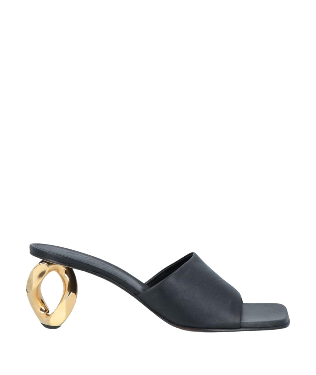 J.W.ANDERSON Черные кожаные мюли, фото 1