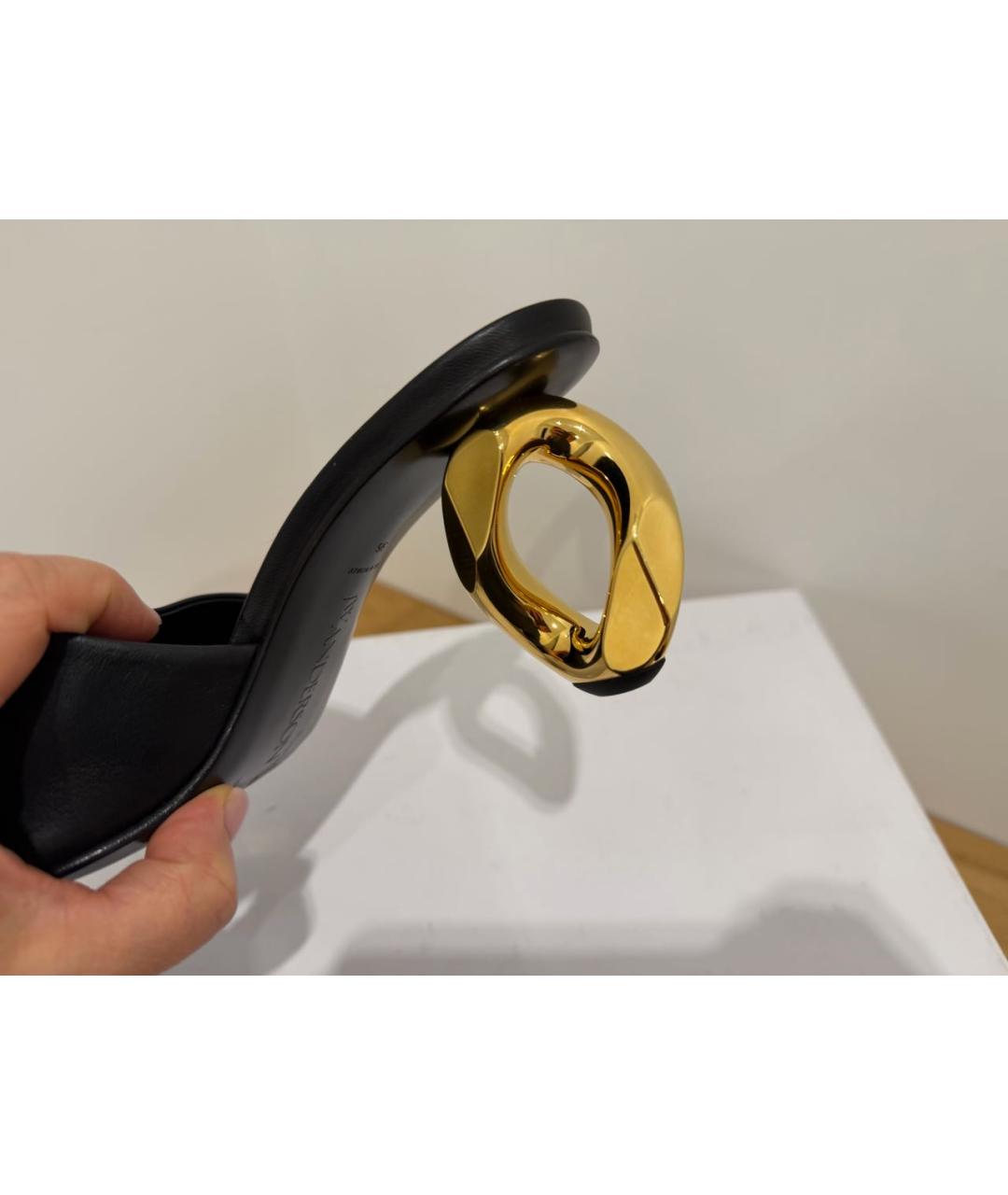 J.W.ANDERSON Черные кожаные мюли, фото 4