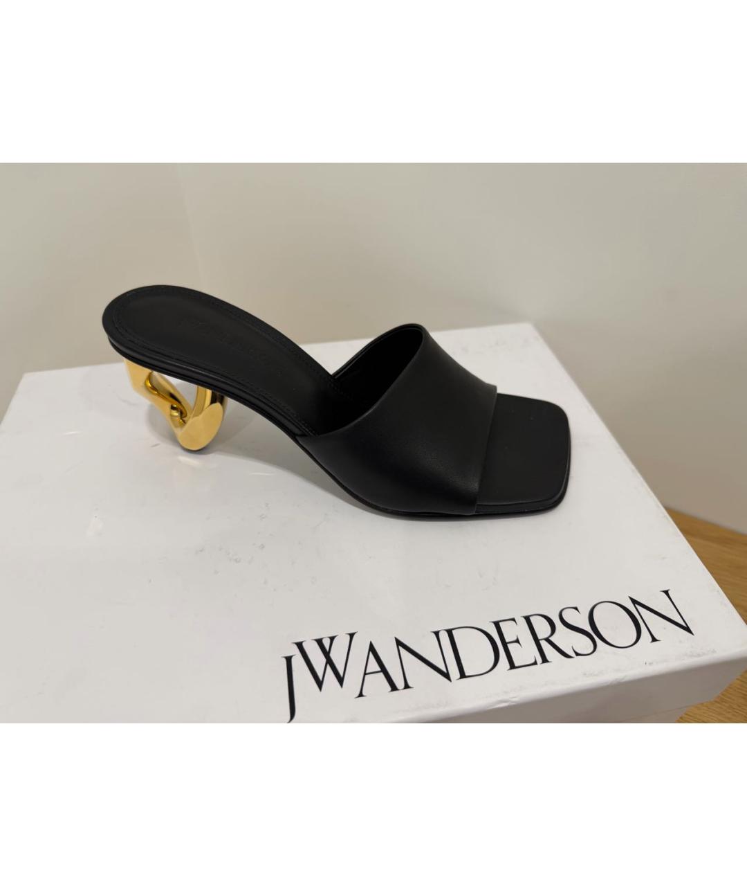 J.W.ANDERSON Черные кожаные мюли, фото 2