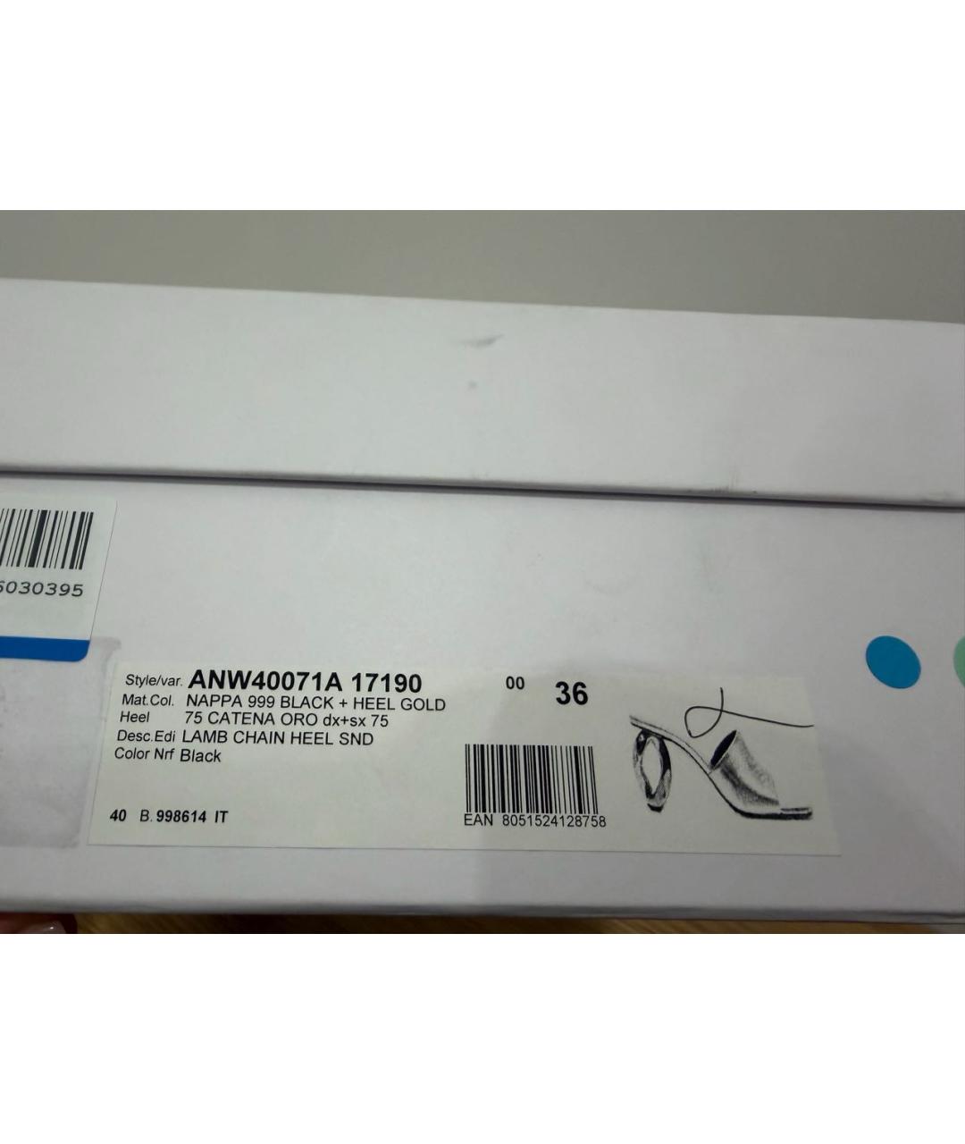 J.W.ANDERSON Черные кожаные мюли, фото 5