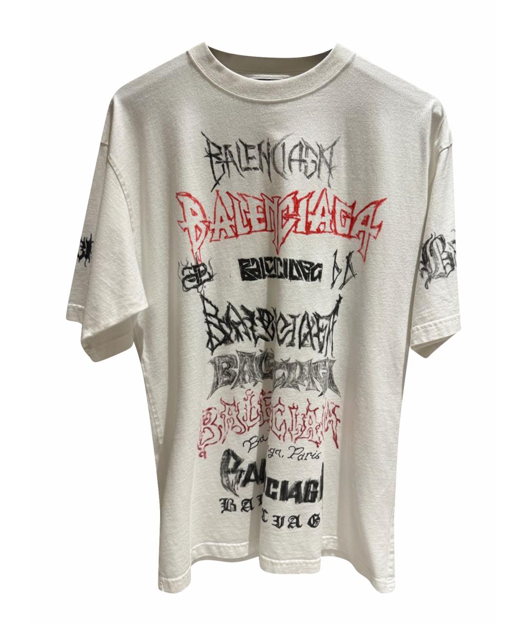 BALENCIAGA Белая хлопковая футболка, фото 1